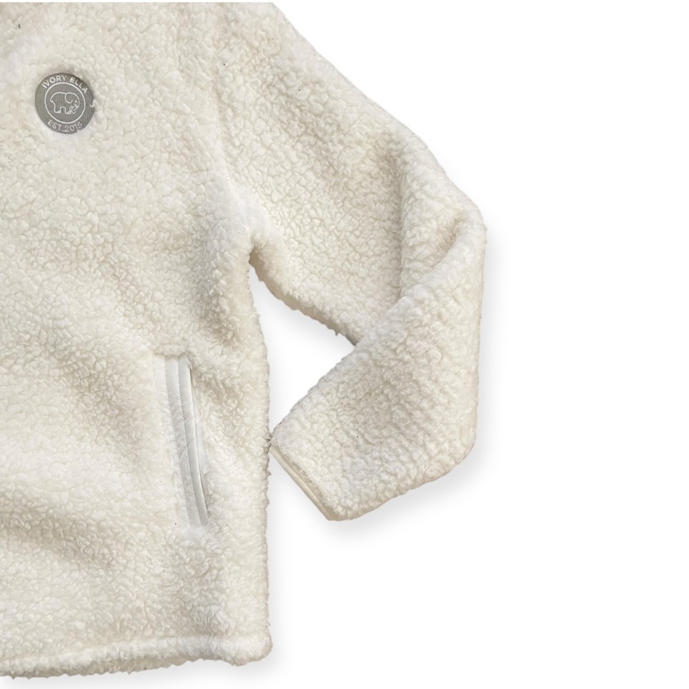 Ivory Ella women’s Sherpa quarter zip long sleeve collared pullover sweatshirt M - Picture 3 of 7